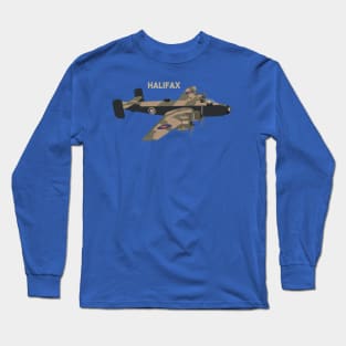 Halifax British WW2 Airplane Long Sleeve T-Shirt